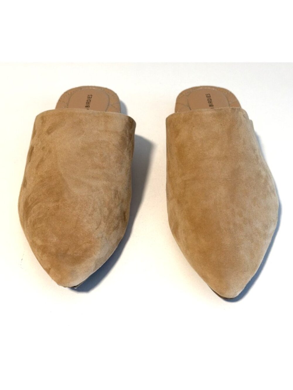 Birdies The Swan Mule Flats Womens 10.5 Tan Suede Pointed Toe Slip On